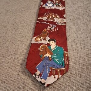 Red Dog Print Tie